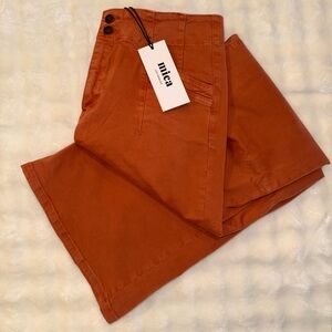 Mica Denim - Burnt Orange Wide Leg Jeans